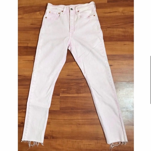pink acid wash levis 501 skinny stretch W27 L30 - Picture 3 of 7